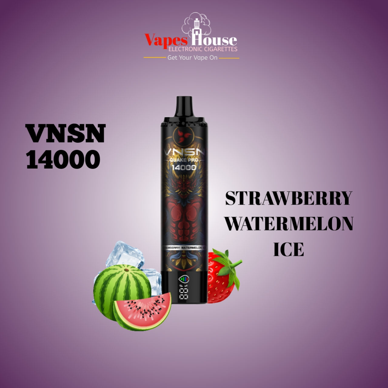 Best VNSN Quake Pro 14000 Strawberry Watermelon Ice Disposable vape Vapes House Best VNSN Quake Pro 14000 Strawberry Watermelon Ice Disposable vape Vapes House