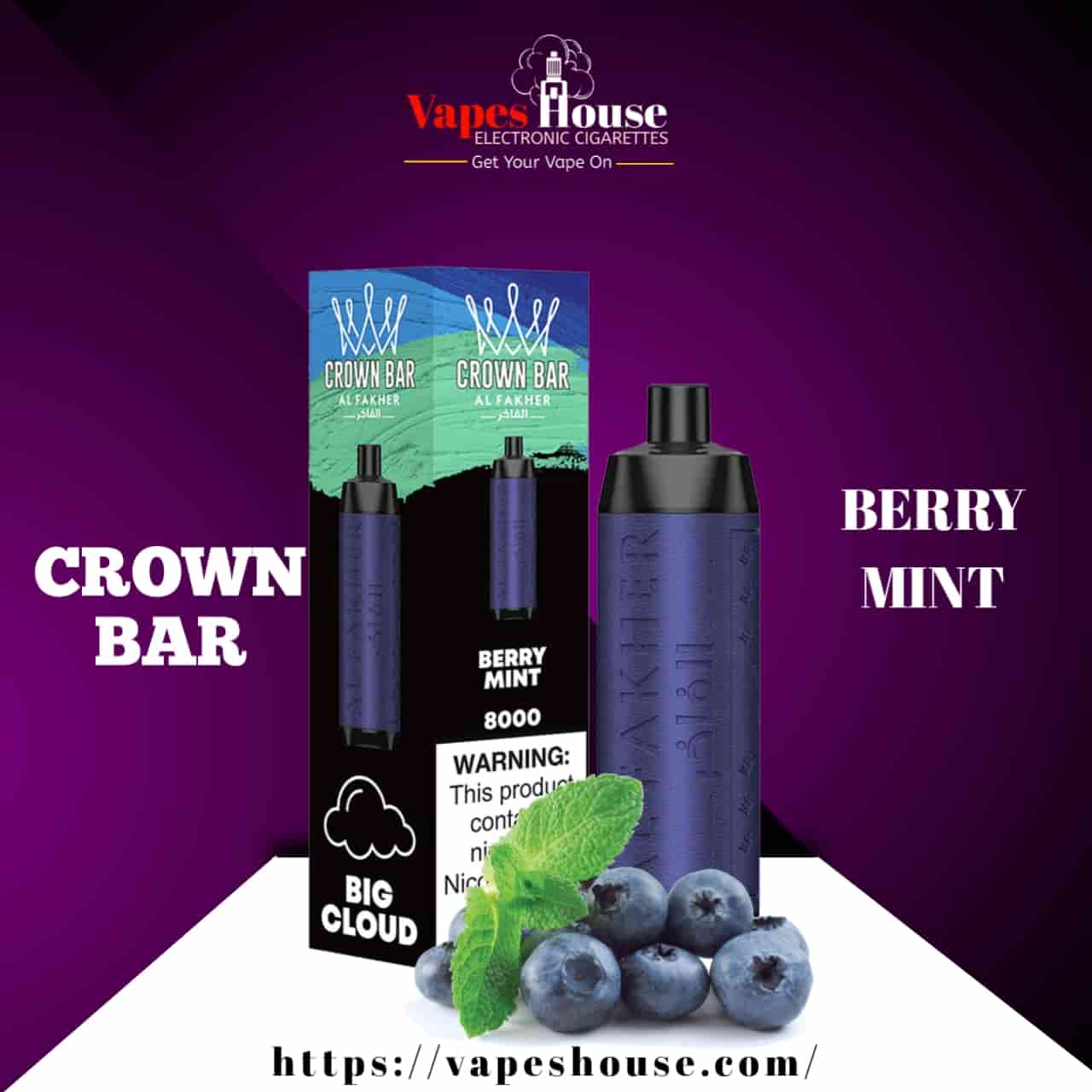 CROWN BAR (8000) BERRY MINT DISPOSABLE VAPE