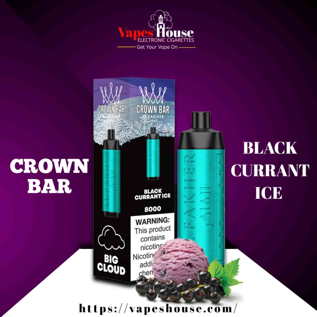 CROWN BAR (8000) BLACK CURRANT ICE DISPOSABLE VAPE