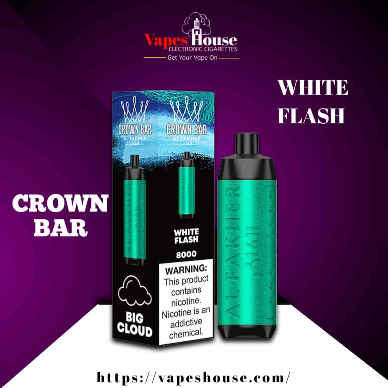 CROWN BAR (8000) WHITE FLASH DISPOSABLE VAPE
