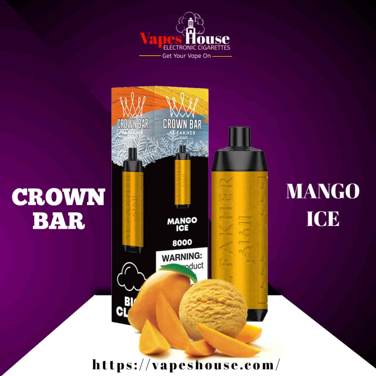 CROWN BAR (8000) MANGO ICE DISPOSABLE VAPE