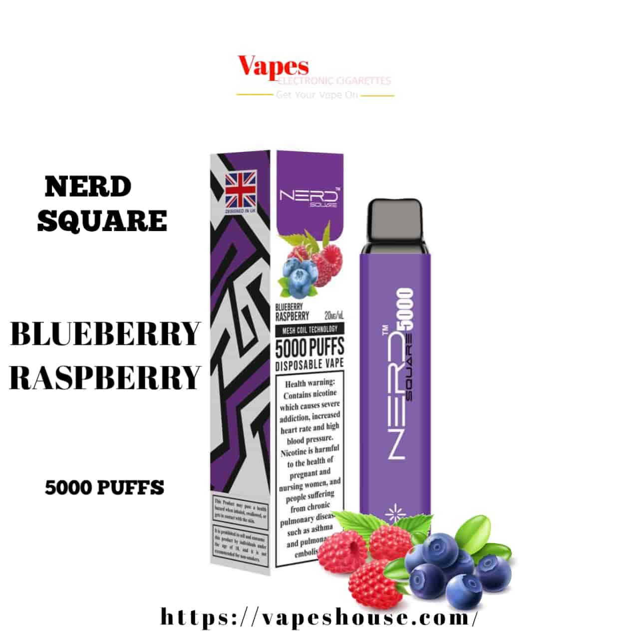 Nerd Square 5000 - Blueberry Raspberry Disposable