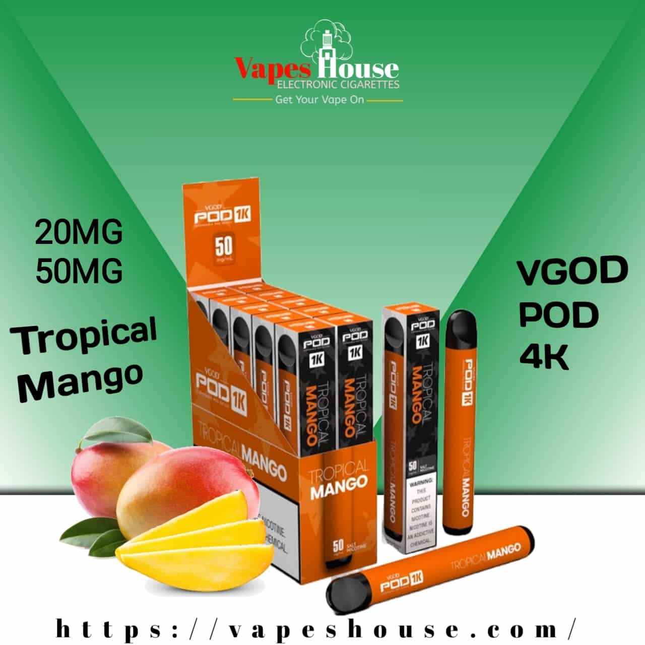 VGOD POD 4K TROPICAL MANGO DISPOSABLE VAPE