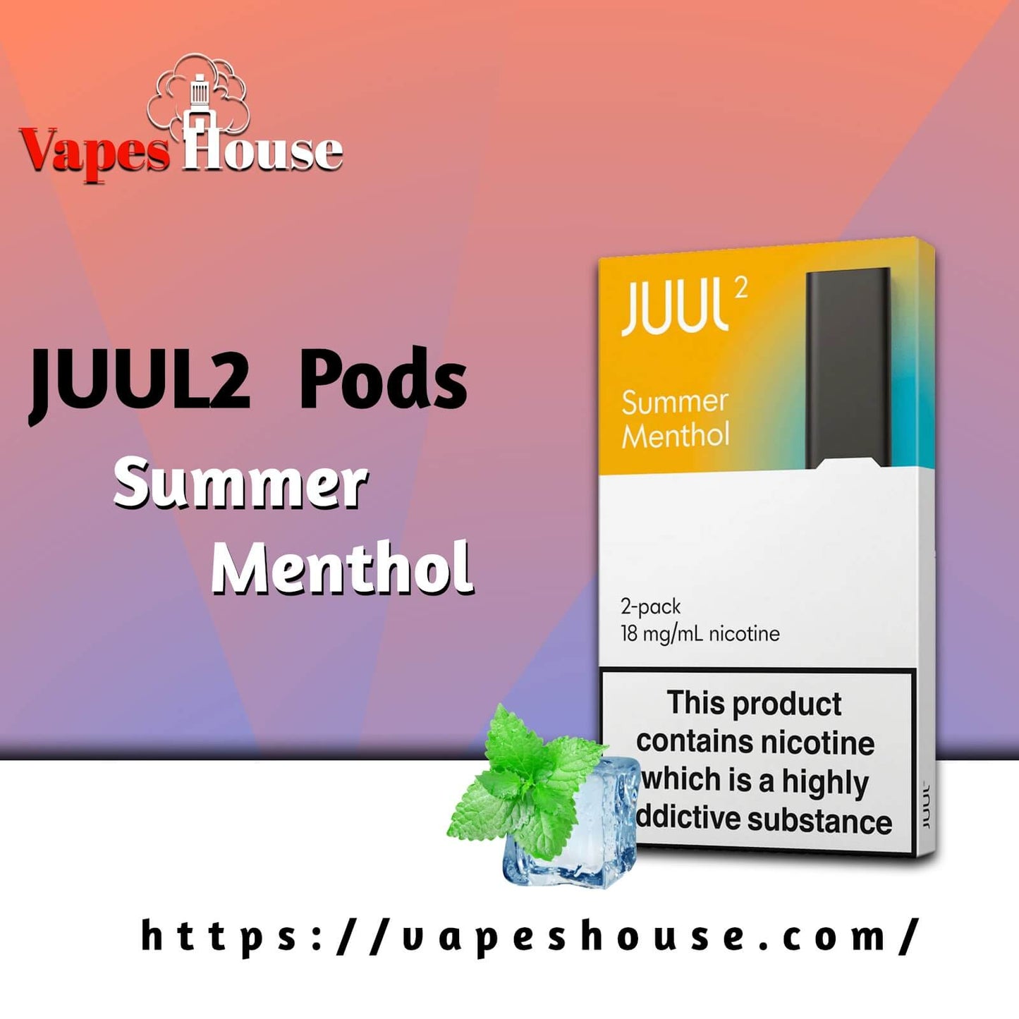 Summer Menthol JUUL 2 pods 18%