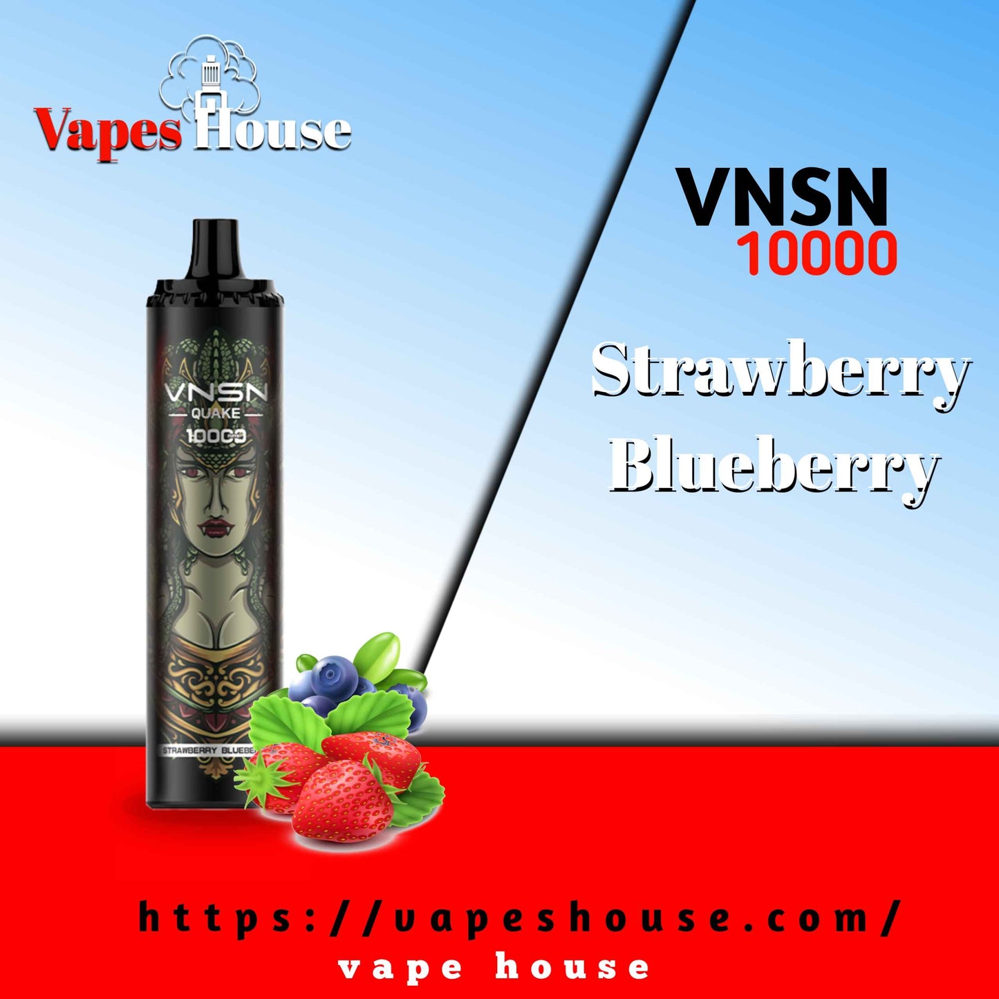 VNSN QUAKE 10000 PUFFS Strawberry blueberry DISPOSABLE VAPE