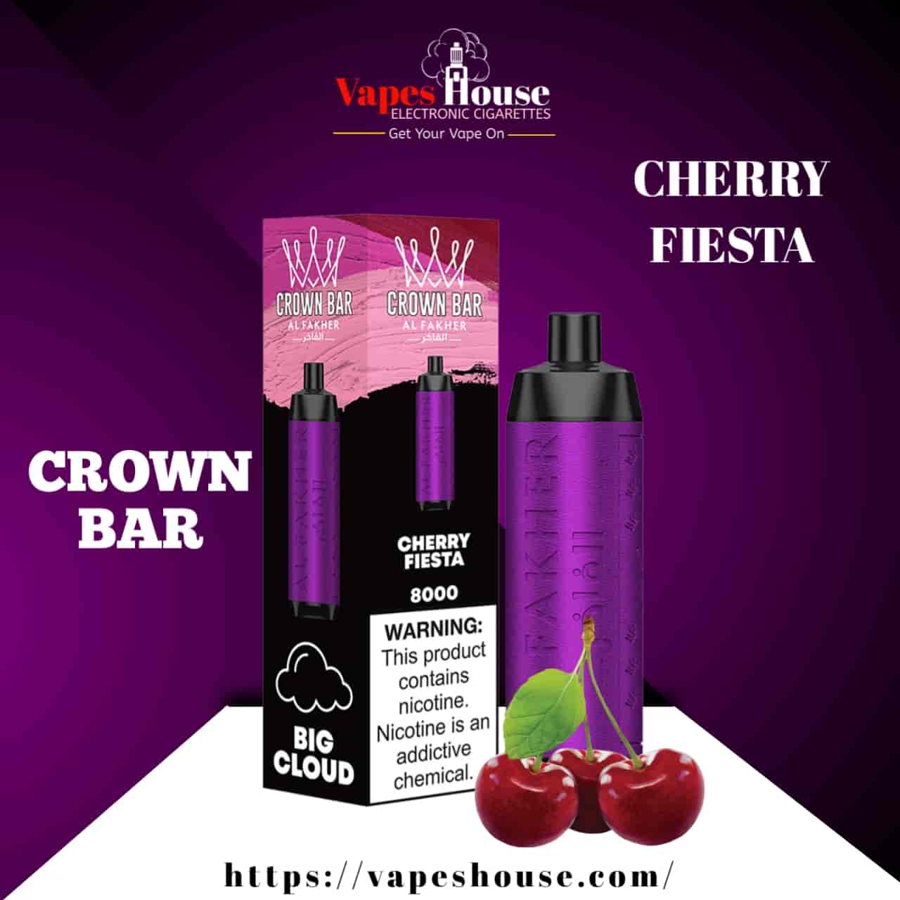 CROWN BAR (8000) CHERRY FIESTA DISPOSABLE VAPE