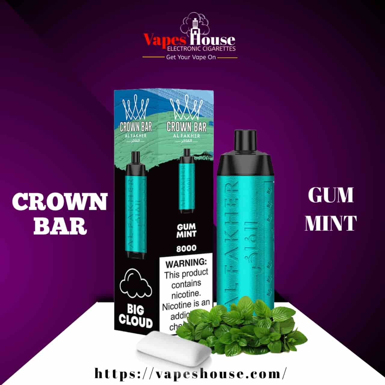 CROWN BAR (8000) GUM MINT DISPOSABLE VAPE