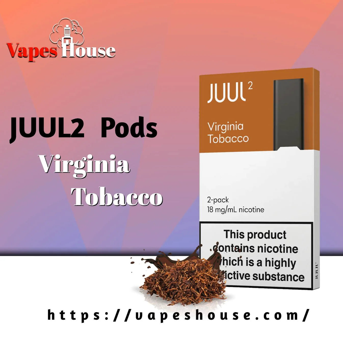  Juul 2 pods Virginia tobacco 