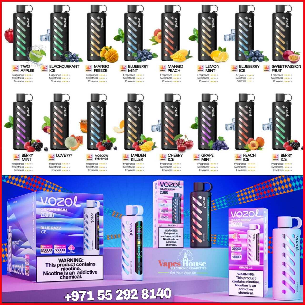 vozol Gear shisha 25000 puffs in Dubai