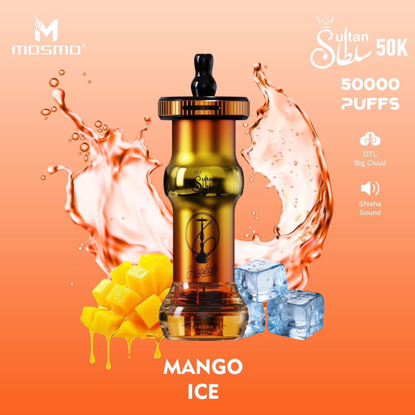 Mosmo Sultan 50k Puffs DTL E-hookah Dispoable Vape Kit In UAE